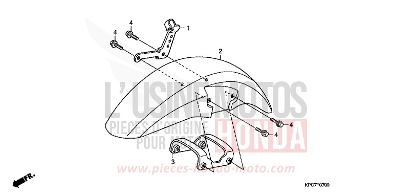 FRONT FENDER for Varadero 125 SHASTA WHITE (NH138) from 2011